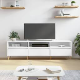 Berkfield Home TV Cabinet White 150x30x44.5 cm Engineered Wood - thumbnail 2