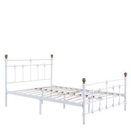 SquareBoxx Isabella Double Metal Bed Frame with Victorian Style & Storage in White - thumbnail 4