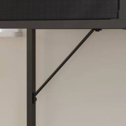 VOGREX Black MDF Top Console Table Metal Frame 2 Fabric Drawers Storage - thumbnail 3