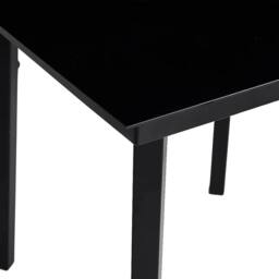 Berkfield Home Garden Dining Table Black 140x70x74 cm Steel & Glass - Size: 140 x 70 x 74 cm - thumbnail 8