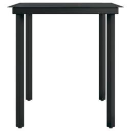 Berkfield Home Garden Dining Table Black 140x70x74 cm Steel & Glass - Size: 140 x 70 x 74 cm - thumbnail 4