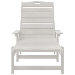 Berkfield Home Sun Lounger White 53x162x98.5 cm HDPE - thumbnail 4