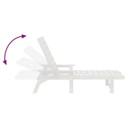 Berkfield Home Sun Lounger White 53x162x98.5 cm HDPE - thumbnail 9