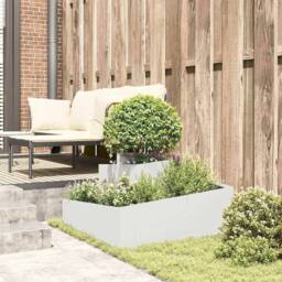 Berkfield Home Planter White 80x80x50 cm Cold-rolled Steel - Size: 80 x 80 x 50 cm - thumbnail 4