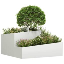 Berkfield Home Planter White 80x80x50 cm Cold-rolled Steel - Size: 80 x 80 x 50 cm - thumbnail 1