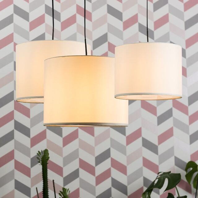 ValueLights Torbery Set of 3 Nesting Easy Fit Ceiling Pendant Light Lamp Shades in Cream - image 1