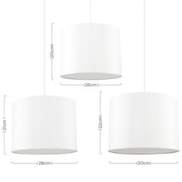 ValueLights Torbery Set of 3 Nesting Easy Fit Ceiling Pendant Light Lamp Shades in Cream - thumbnail 7