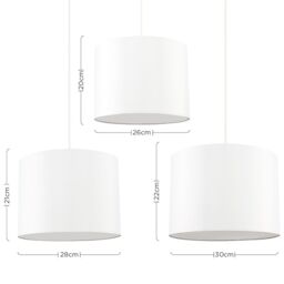 ValueLights Torbery Set of 3 Nesting Easy Fit Ceiling Pendant Light Lamp Shades in Cream - thumbnail 6