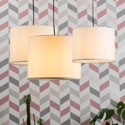 ValueLights Torbery Set of 3 Nesting Easy Fit Ceiling Pendant Light Lamp Shades in Cream - thumbnail 1