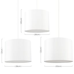 ValueLights Torbery Set of 3 Nesting Easy Fit Ceiling Pendant Light Lamp Shades in Cream - thumbnail 5