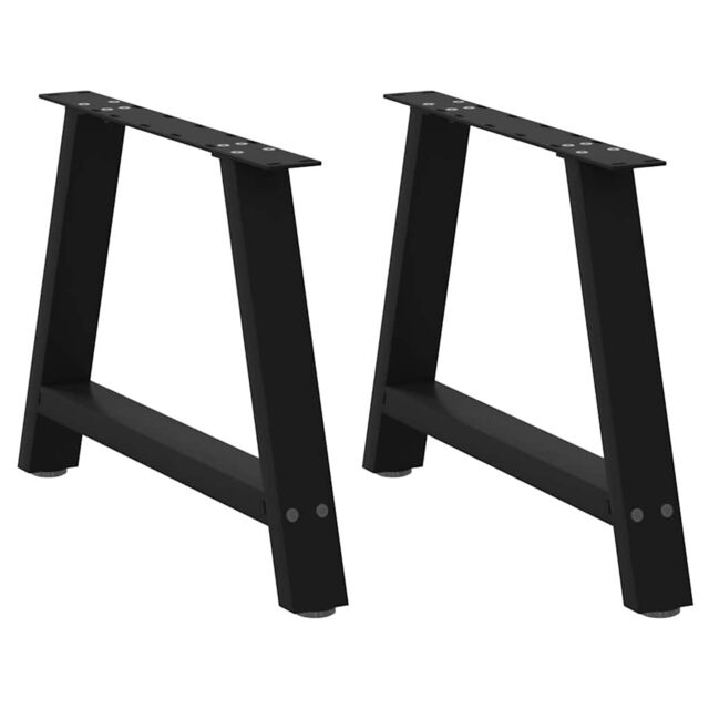 Berkfield Home Coffee Table Legs A-Shaped 2 pcs Black¬†60x(42-43) cm Steel in Black - image 1