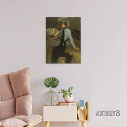 "Artery8 Alfred Henry Maurer Young Woman With Fan Canvas Wall Art Print in Brown - Size: W12"" x H16""" - thumbnail 3