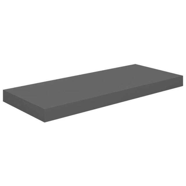 Berkfield Home Floating Wall Shelf High Gloss Grey 60x23.5x3.8 cm MDF - image 1