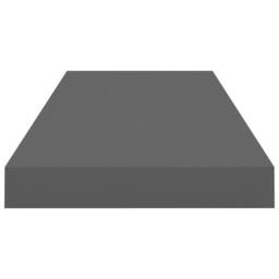 Berkfield Home Floating Wall Shelf High Gloss Grey 60x23.5x3.8 cm MDF - thumbnail 5