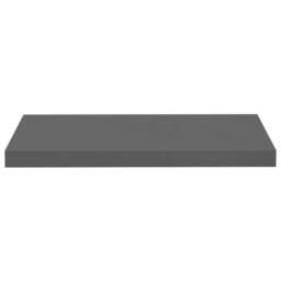 Berkfield Home Floating Wall Shelf High Gloss Grey 60x23.5x3.8 cm MDF - thumbnail 4