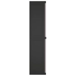 Berkfield Home Outdoor Storage Cabinet Grey & Black 65x37x165 cm PP - Size: 65 x 37 x 165 cm - thumbnail 5