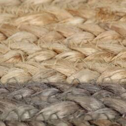 Berkfield Home Handmade Rug Jute with Grey Border 120 cm - Size: 100 cm diameter - thumbnail 5
