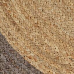 Berkfield Home Handmade Rug Jute with Grey Border 120 cm - Size: 100 cm diameter - thumbnail 4