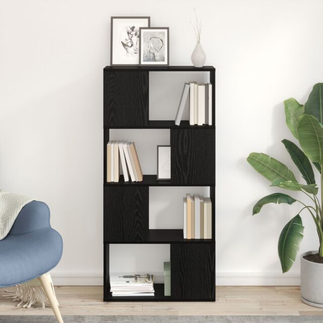 Berkfield Home Bookshelf Black oak Engineered wood 60 x 24 x 124 cm - image 1