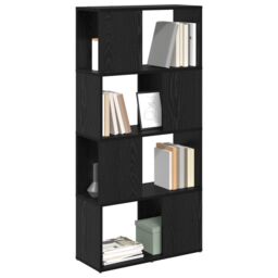 Berkfield Home Bookshelf Black oak Engineered wood 60 x 24 x 124 cm - thumbnail 3