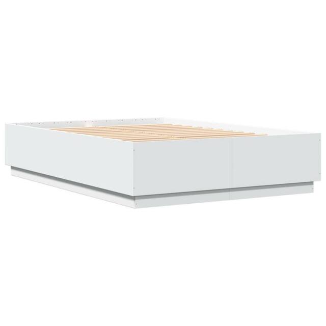 Berkfield Home Durable Bed Frame with LED without Mattress White 150x200 cm King Size - image 1