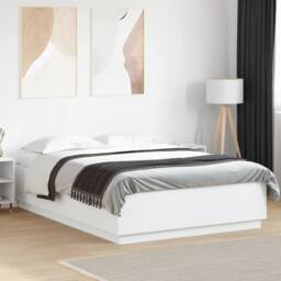 Berkfield Home Durable Bed Frame with LED without Mattress White 150x200 cm King Size - thumbnail 2