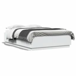Berkfield Home Durable Bed Frame with LED without Mattress White 150x200 cm King Size - thumbnail 5