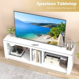 Costway Wooden TV Stand Cabinet for 65 Inch TVs Media Entertainment Center in White - thumbnail 8