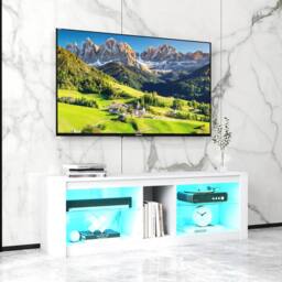 Costway Wooden TV Stand Cabinet for 65 Inch TVs Media Entertainment Center in White - thumbnail 3