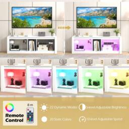 Costway Wooden TV Stand Cabinet for 65 Inch TVs Media Entertainment Center in White - thumbnail 5