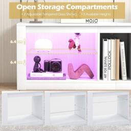 Costway Wooden TV Stand Cabinet for 65 Inch TVs Media Entertainment Center in White - thumbnail 7