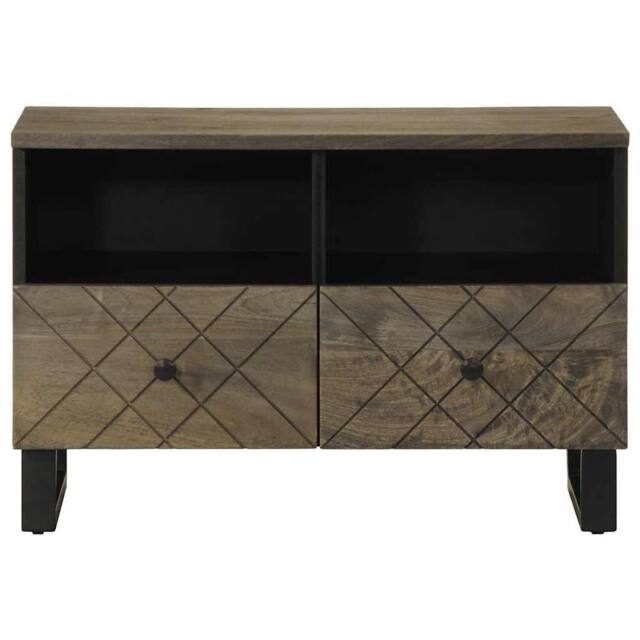 Berkfield Home TV Cabinet Black 70x33x46 cm Solid Wood Mango - Size: 70 x 33 x 46 cm - image 1