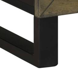 Berkfield Home TV Cabinet Black 70x33x46 cm Solid Wood Mango - Size: 70 x 33 x 46 cm - thumbnail 8