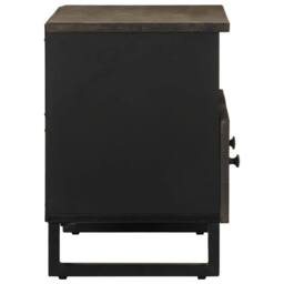 Berkfield Home TV Cabinet Black 70x33x46 cm Solid Wood Mango - Size: 70 x 33 x 46 cm - thumbnail 4