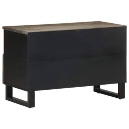 Berkfield Home TV Cabinet Black 70x33x46 cm Solid Wood Mango - Size: 70 x 33 x 46 cm - thumbnail 5