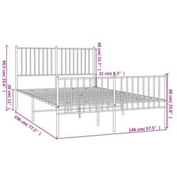 Berkfield Home Metal Bed Frame with Headboard & Footboard Black 140x190 cm - thumbnail 9