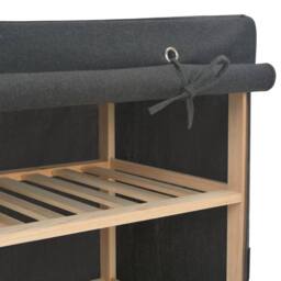 Berkfield Home Shoe Cabinet with Cover Grey 79x40x80 cm Fabric - Size: 79 x 40 x 80 cm - thumbnail 5
