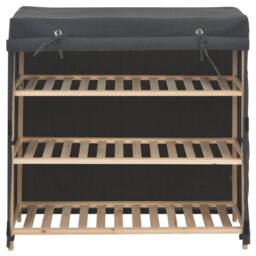 Berkfield Home Shoe Cabinet with Cover Grey 79x40x80 cm Fabric - Size: 79 x 40 x 80 cm - thumbnail 3