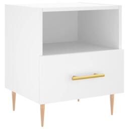 Berkfield Home Modern Bedside Cabinet White 40x35x47.5 cm Engineered Wood - thumbnail 3