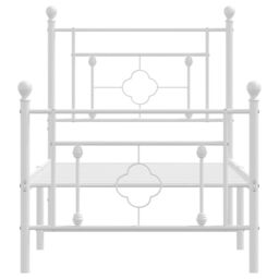 Berkfield Home Metal Bed Frame without Mattress with Footboard White 80x200cm - Size: 80x200 cm - thumbnail 5