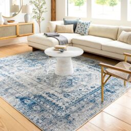 Livabliss Monte Carlo-Vintage Blue Grey White Traditional Boho Living Rug - Size: 120 cm x 170 cm - thumbnail 8