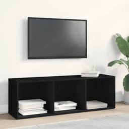 Berkfield Home Classic Book Cabinet/TV Cabinet Black 36x30x114 cm Engineered Wood - Size: 36 x 30 x 114 cm - thumbnail 6