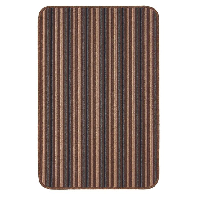THE RUGS Washable All-Purpose Nonslip Mats Stripe Design 112 in Brown - Size: 67 cm x 240 cm - image 1