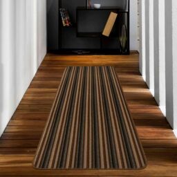 THE RUGS Washable All-Purpose Nonslip Mats Stripe Design 112 in Brown - Size: 67 cm x 240 cm - thumbnail 5