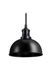 Industville Brooklyn Dome Pendant, 8 Inch, Black, Black Holder - thumbnail 2