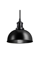 Industville Brooklyn Dome Pendant, 8 Inch, Black, Black Holder - thumbnail 1