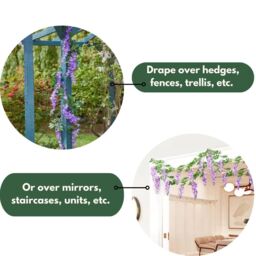 Marco Paul Summer Wisteria Floral 180cm Hanging Garland in Purple - thumbnail 6