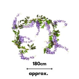 Marco Paul Summer Wisteria Floral 180cm Hanging Garland in Purple - thumbnail 2