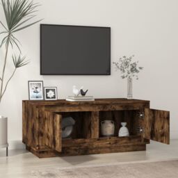 Berkfield Home Coffee Table Smoked Oak 102x50x44 cm Engineered Wood in Brown - Size: 102 x 50 x 44 cm - thumbnail 3