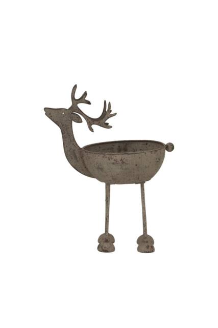 KDMD Rustic Metal Reindeer Bowl - Handcrafted Decor & Serveware in Light Brown - image 1
